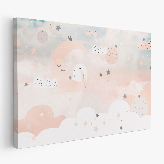 Canvas Print for Kids - Moon Clouds