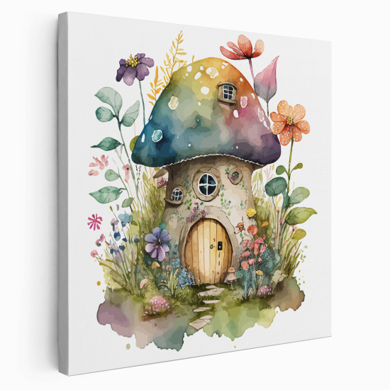 Canvas Print for Kids - Mushroom House