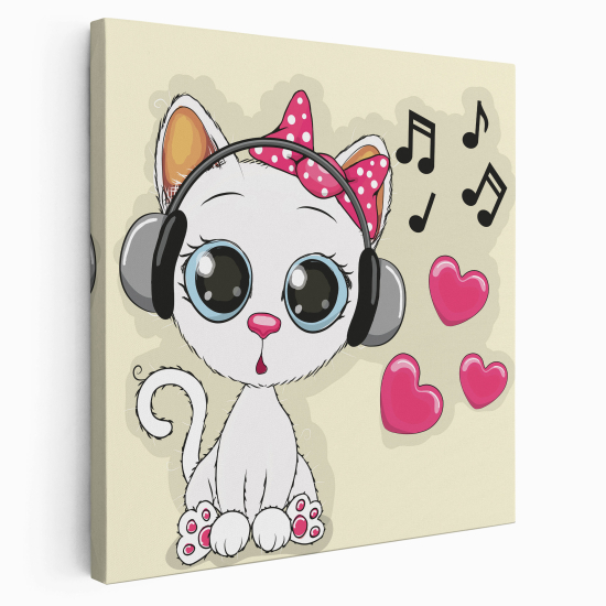 Canvas Print for Kids - Musical cat