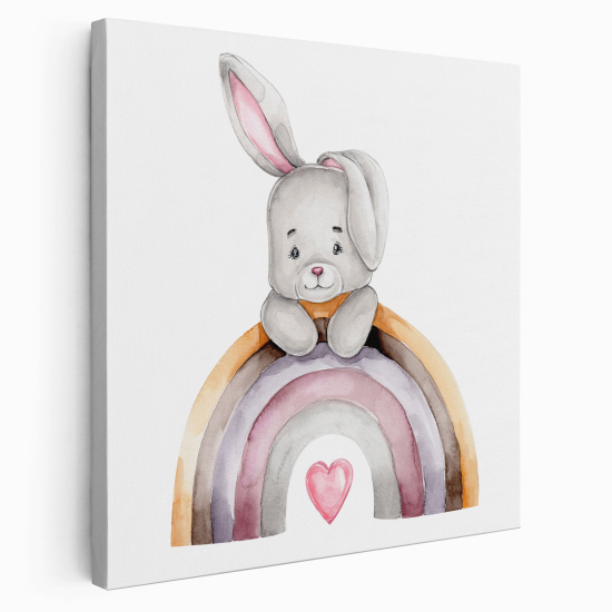 Canvas Print for Kids - Rainbow Rabbit