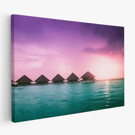 Canvas Print - Paradise floating bungalows