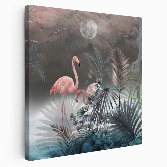 Canvas Print - Pink flamingos