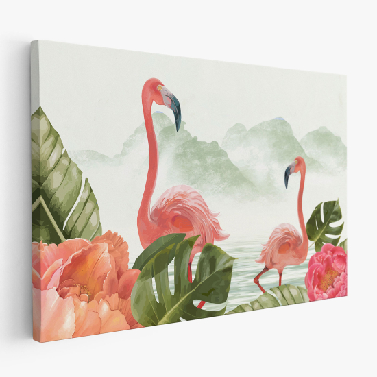 Canvas Print - Pink Flamingos