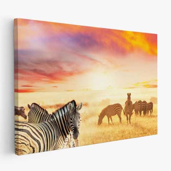 Canvas Print - Savanna Zebras