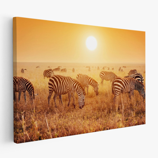 Canvas Print - Savanna Zebras