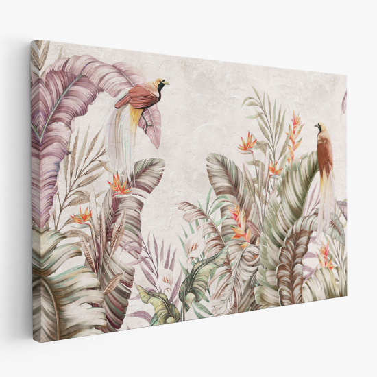 Canvas Print - Tropical Leaves Birds