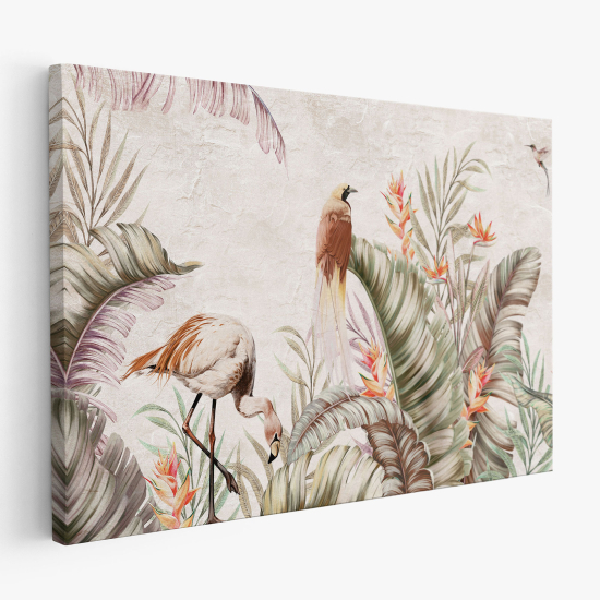 Canvas Print - Tropical Leaves Birds