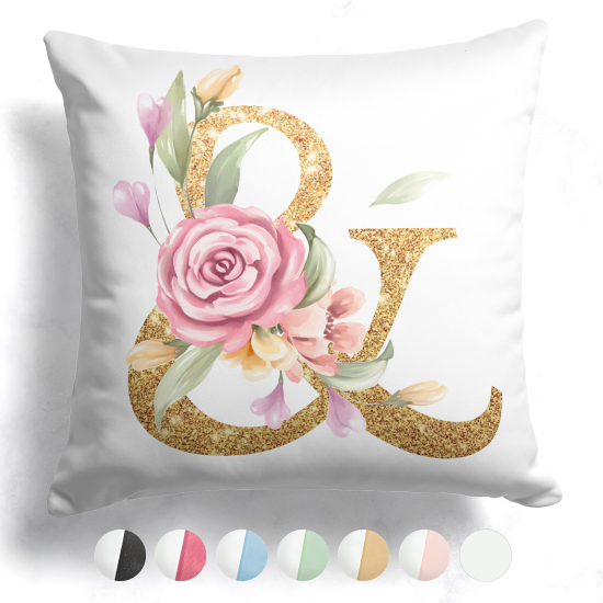 Customized Two-Tone Monogram Pillow - Letter &