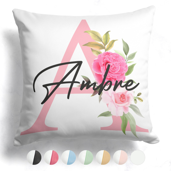 Customized Two-Tone Monogram Pillow - Letter A