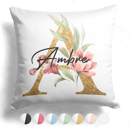 Customized Two-Tone Monogram Pillow - Letter A