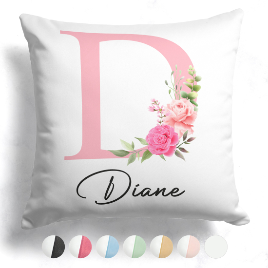 Customized Two-Tone Monogram Pillow - Letter D