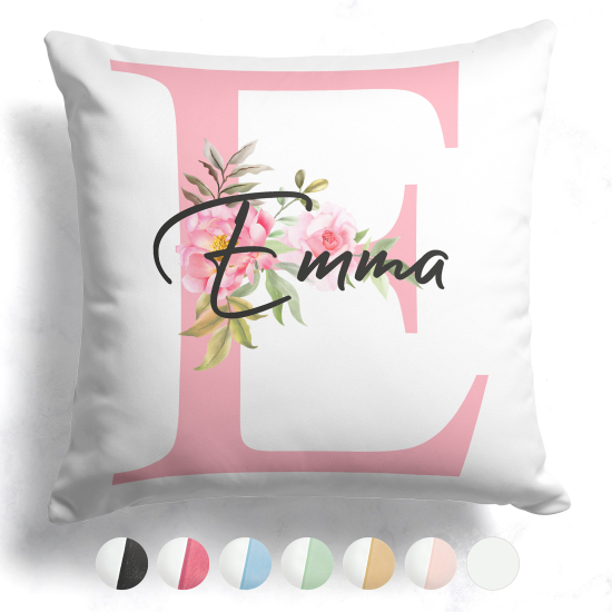 Customized Two-Tone Monogram Pillow - Letter E