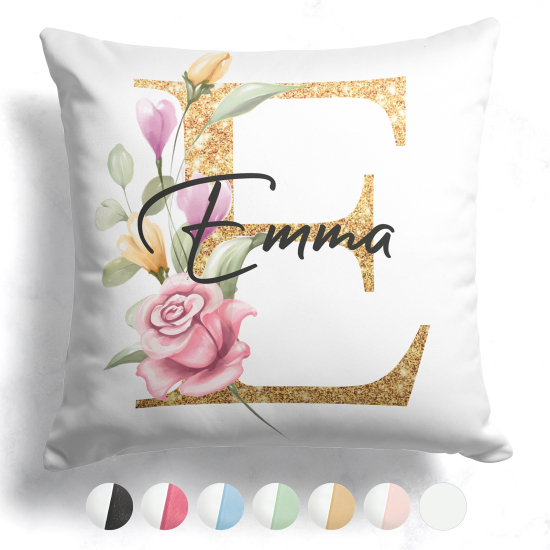 Customized Two-Tone Monogram Pillow - Letter E