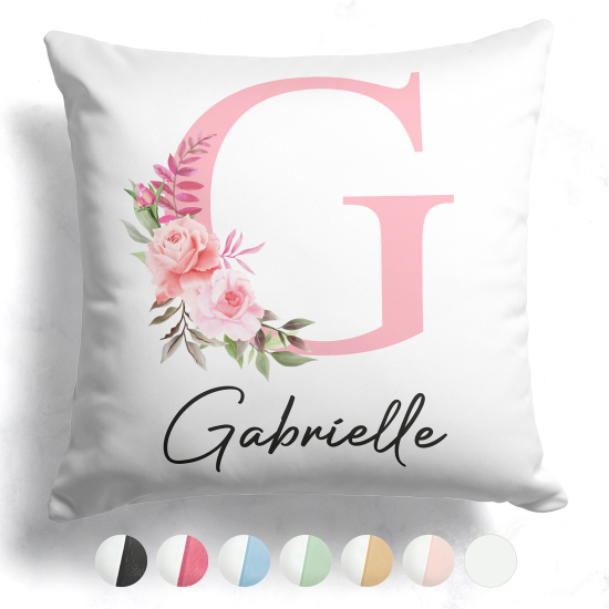 Customized Two-Tone Monogram Pillow - Letter G