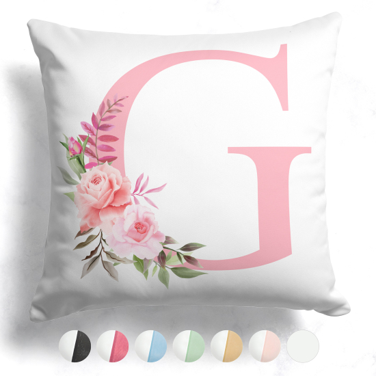 Customized Two-Tone Monogram Pillow - Letter G