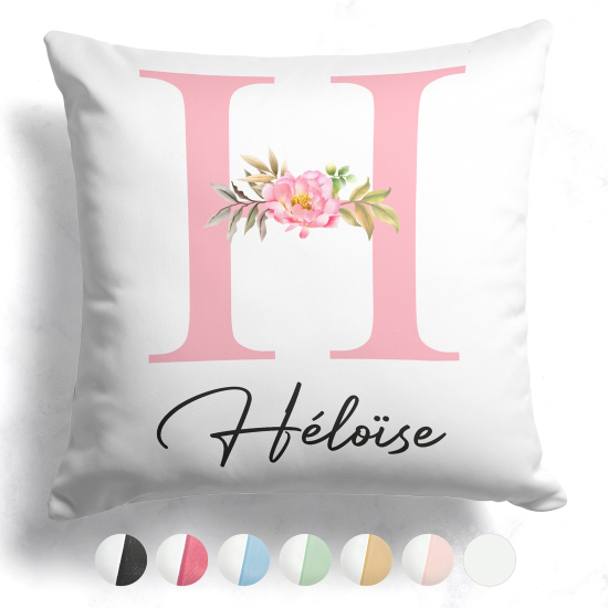 Customized Two-Tone Monogram Pillow - Letter H