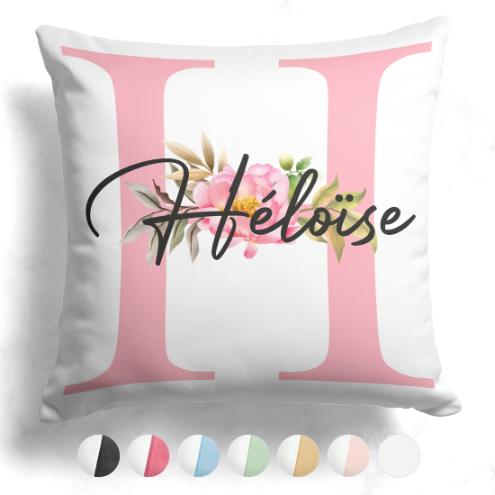 Customized Two-Tone Monogram Pillow - Letter H