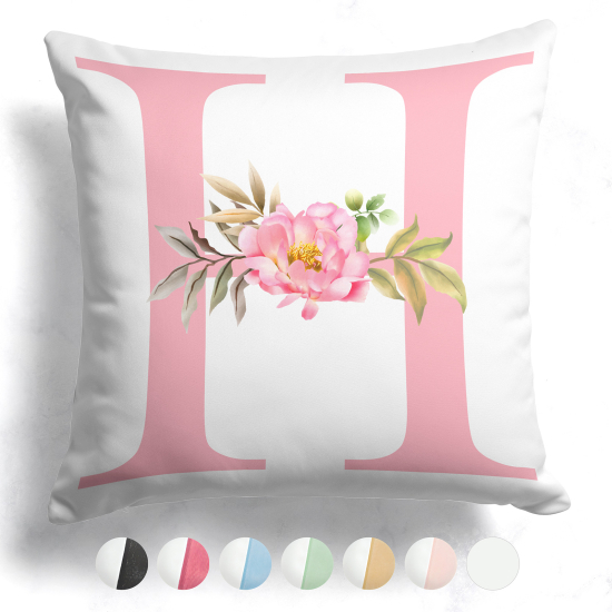 Customized Two-Tone Monogram Pillow - Letter H