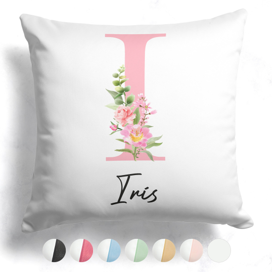 Customized Two-Tone Monogram Pillow - Letter I