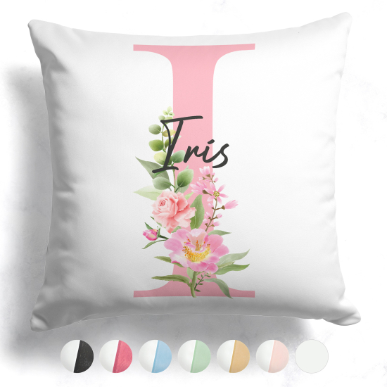 Customized Two-Tone Monogram Pillow - Letter I