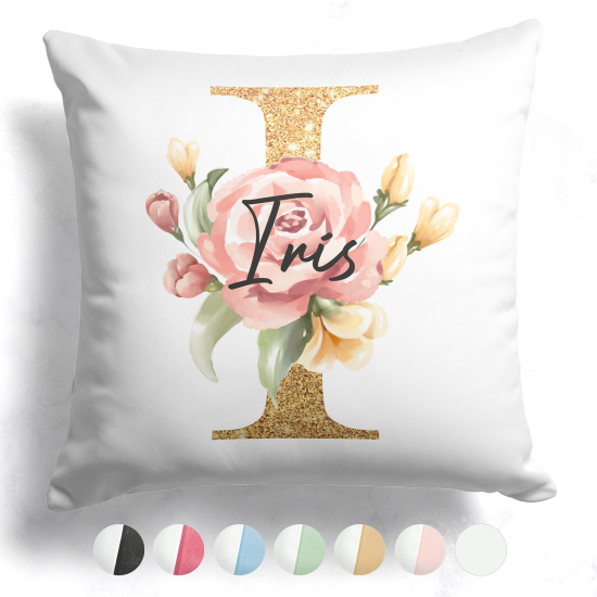 Customized Two-Tone Monogram Pillow - Letter I