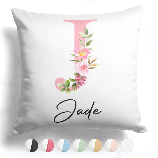 Customized Two-Tone Monogram Pillow - Letter J