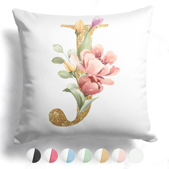 Customized Two-Tone Monogram Pillow - Letter J