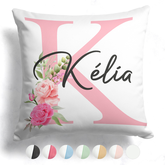 Customized Two-Tone Monogram Pillow - Letter K