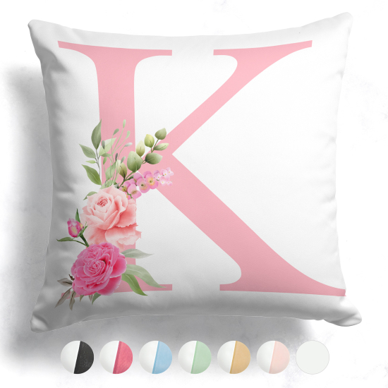 Customized Two-Tone Monogram Pillow - Letter K