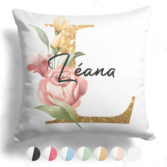 Customized Two-Tone Monogram Pillow - Letter L