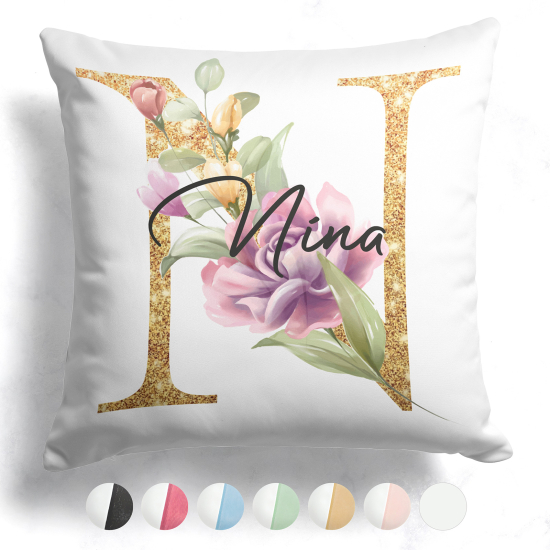 Customized Two-Tone Monogram Pillow - Letter N