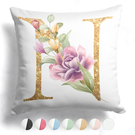 Customized Two-Tone Monogram Pillow - Letter N