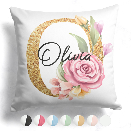 Customized Two-Tone Monogram Pillow - Letter O