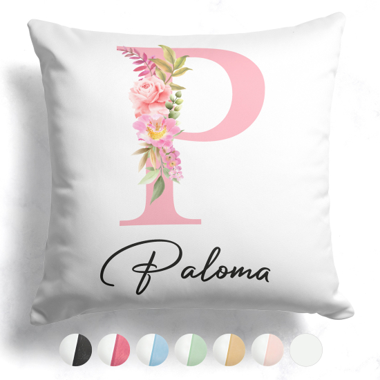 Customized Two-Tone Monogram Pillow - Letter P