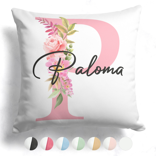 Customized Two-Tone Monogram Pillow - Letter P