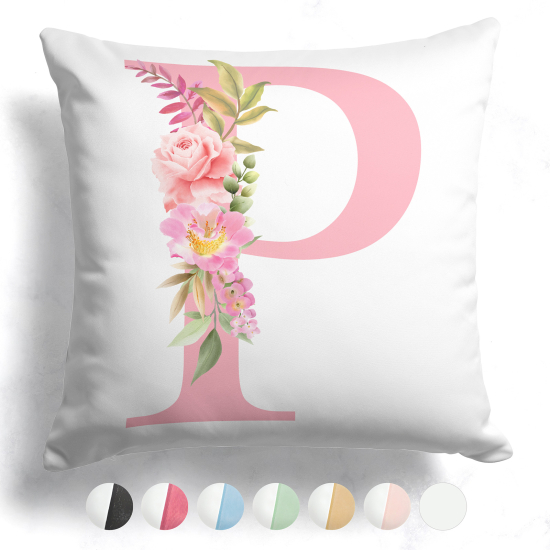 Customized Two-Tone Monogram Pillow - Letter P