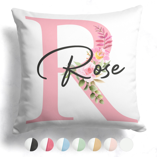 Customized Two-Tone Monogram Pillow - Letter R