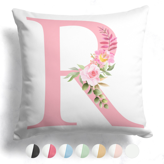 Customized Two-Tone Monogram Pillow - Letter R