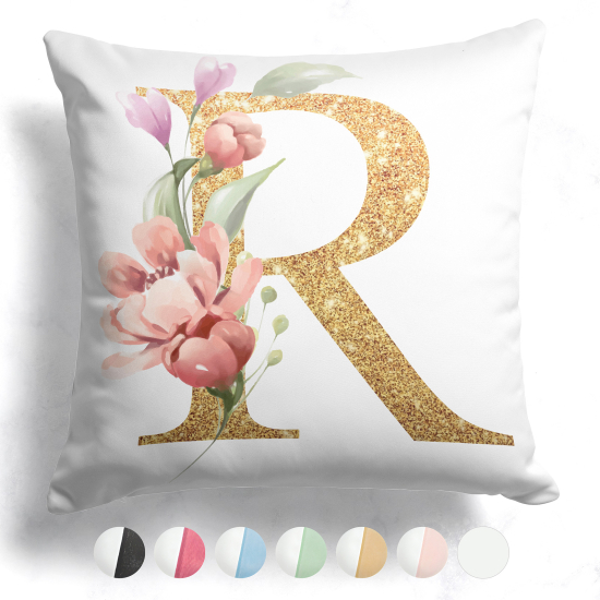 Customized Two-Tone Monogram Pillow - Letter R