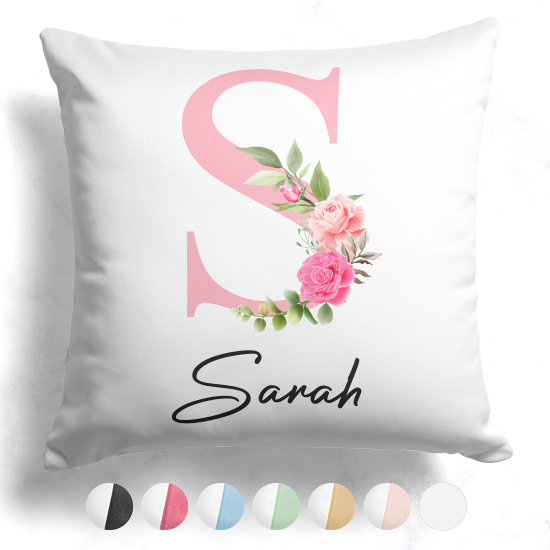 Customized Two-Tone Monogram Pillow - Letter S