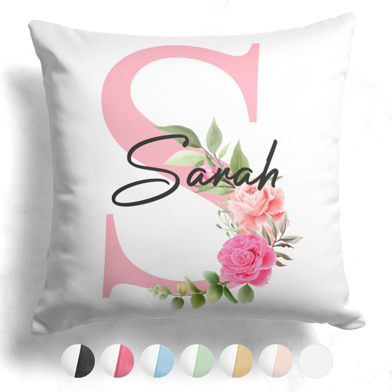 Customized Two-Tone Monogram Pillow - Letter S