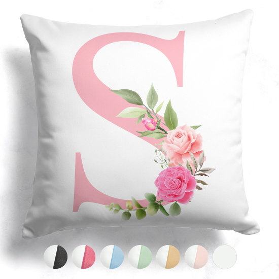 Customized Two-Tone Monogram Pillow - Letter S