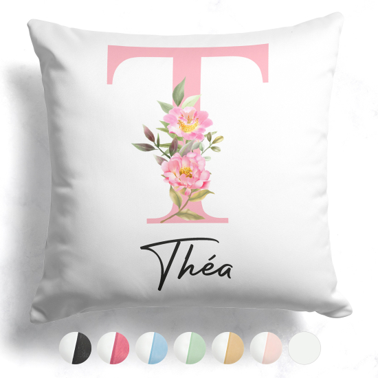 Customized Two-Tone Monogram Pillow - Letter T