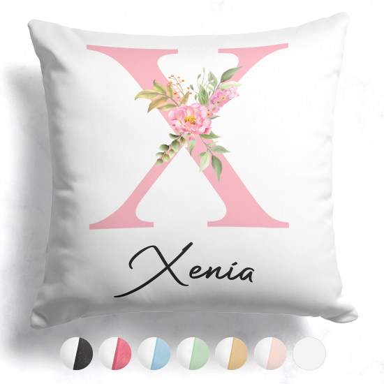 Customized Two-Tone Monogram Pillow - Letter X