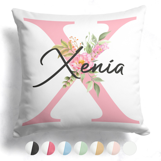 Customized Two-Tone Monogram Pillow - Letter X