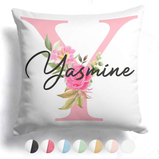 Customized Two-Tone Monogram Pillow - Letter Y