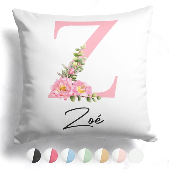 Customized Two-Tone Monogram Pillow - Letter Z