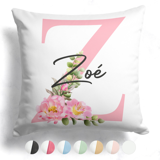 Customized Two-Tone Monogram Pillow - Letter Z