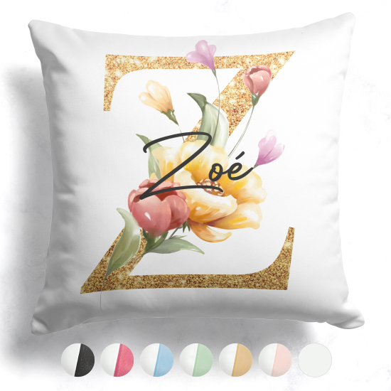 Customized Two-Tone Monogram Pillow - Letter Z