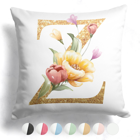 Customized Two-Tone Monogram Pillow - Letter Z